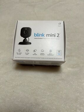 Blink Mini 2 Indoor/Outdoor Smart Security Camera - Black (Never used)